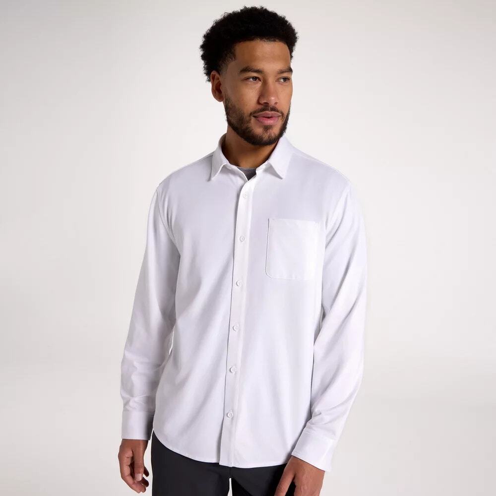 NWT VRST Pure White Limitless Long Sleeve Button Up Shirt Men's Size Large